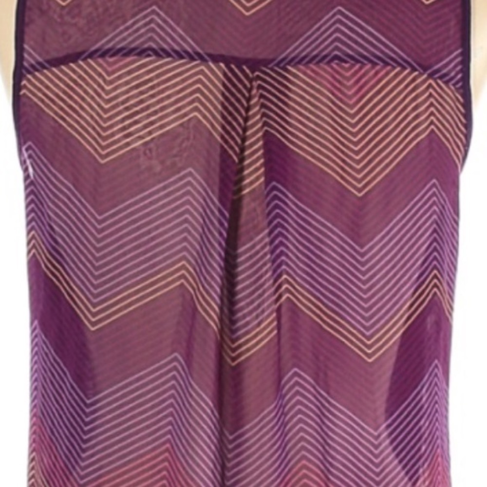 ANA L purple knit front sheer back sleeveless top - Picture 12 of 16